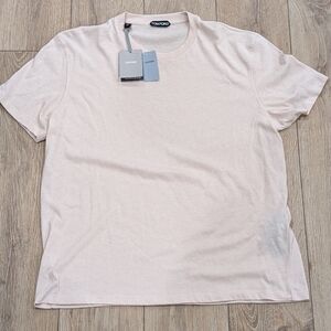 $395 Mens TOM FORD Cotton Blend Crewneck T-Shirt Light Pink 50 US 40